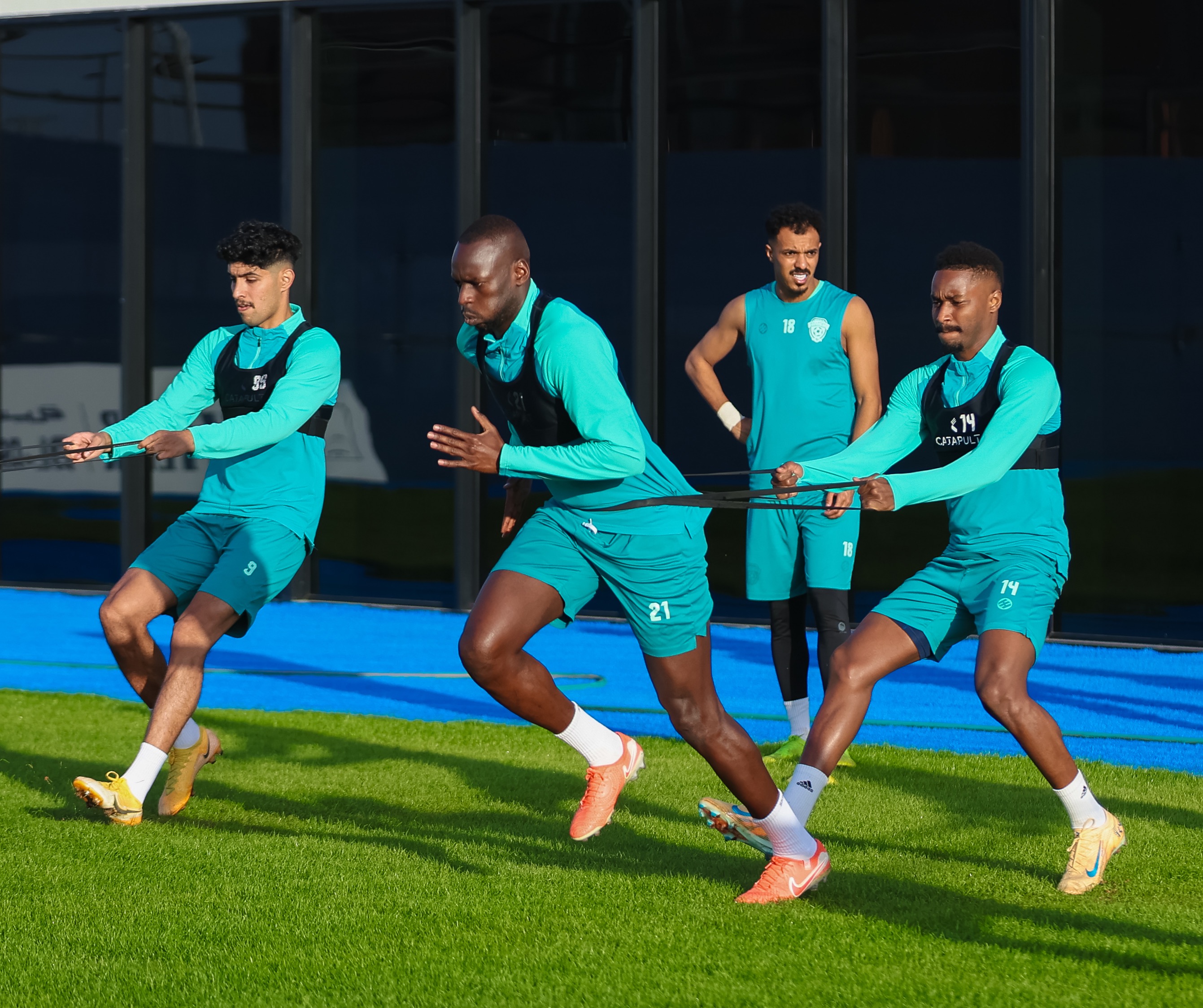 الفيحاء يجري مرانه الرئيس استعداداً لمواجهة الحزم