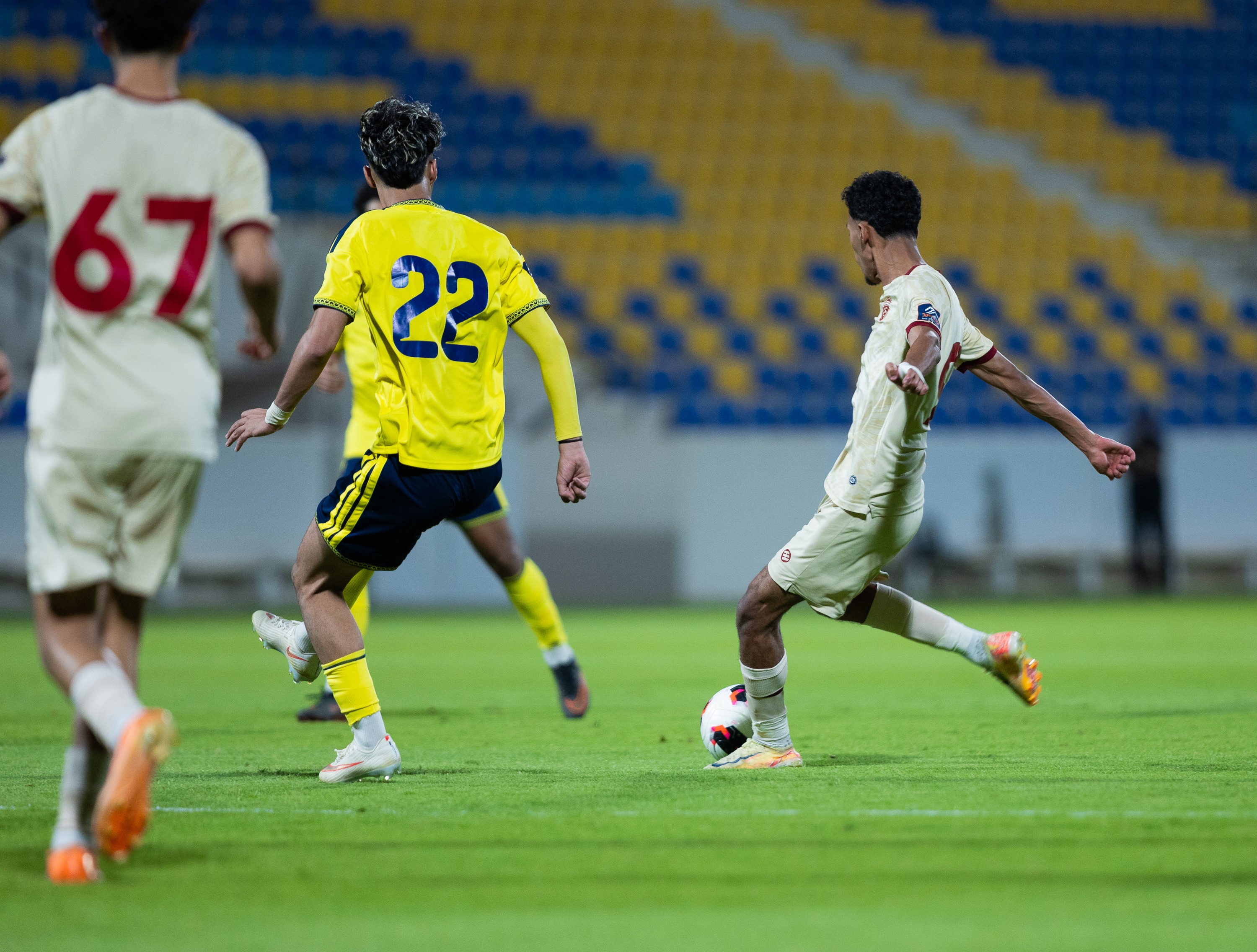 ‏⁧‫الفيحاء‬⁩ تحت 21 عامًا يكسب النصر بثلاثة أهداف مقابل هدفين، ضمن منافسات الجولة الرابعة من ⁧‫دوري جوي للنخبة .